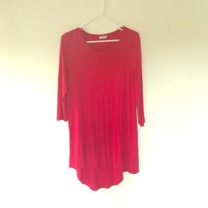 Tobi Red Tunic Quarter Sleeve